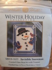 Mill Hill Winter Holiday Glass Bead Kit MH18-1635 Invisible Snowman With Magnet
