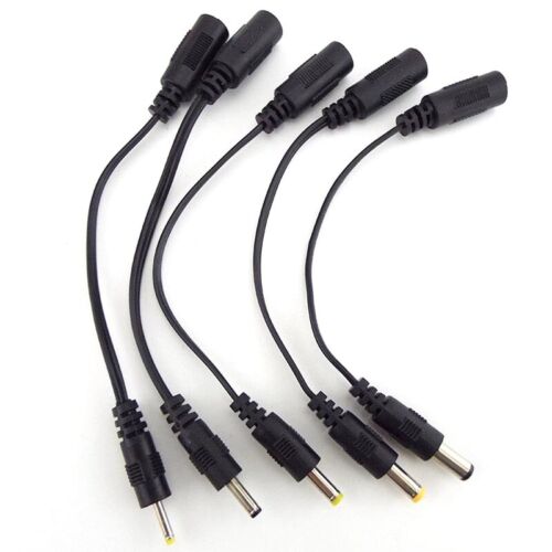 DC female 5.5x2.1mm to Male jack Plug cable 5.5*2.5 3.5x 1.35 4.0x1.7 4.8 mm - Afbeelding 1 van 9