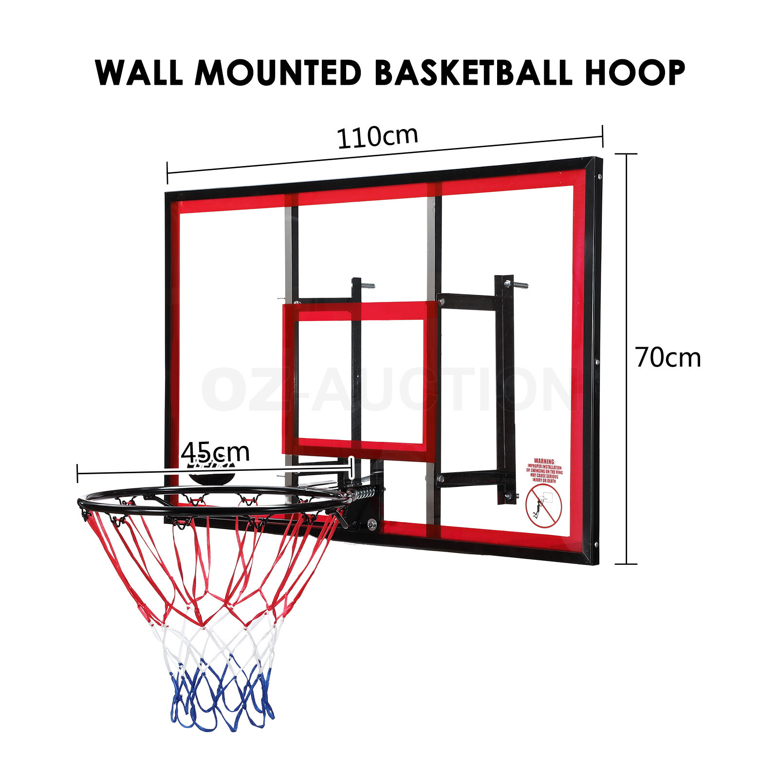 Genki Mini Basketball Hoop Ring Door Wall Mounted Backboard System Net Indoor eBay