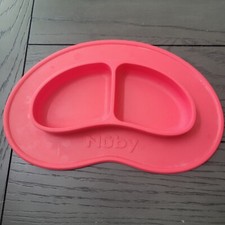 Nuby Sure Grip Miracle Mat Silicone Plate Dish Bowl Divided Baby Toddler