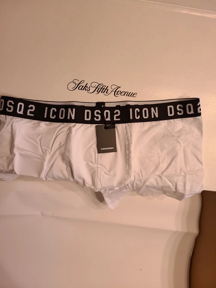 $135.00 новый подлинный DSQUARED2 логотип трусы M/Италия размер XL белый - Изображение 4 из 4