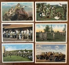 Vintage WWII LINEN Postcard Lot of 6 ~ US Army Military Scenes WW2 VERY GOOD