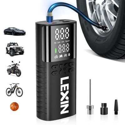 LEXIN P4 150PSI PortableTire Inflator 4000mAh Digital Air Pump for Car Moto Bike