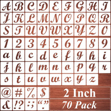 2 Inch Alphabet Letter Stencils for Painting - 70 Pack Letters and Numbers Stenc