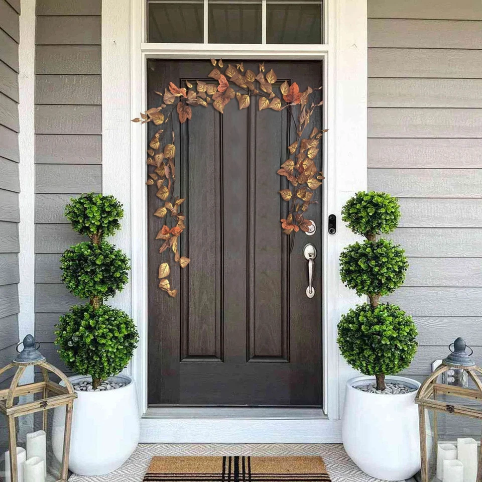 Fall Decoration Flowers Faux Autumn Maple Leaf Vine For Mantle Table Porch  - Image 4 of 4
