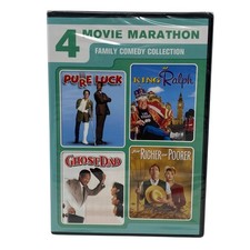 4 Movie Marathon Family Comedy Collection DVD Pure Luck King Ralph Ghost Dad New