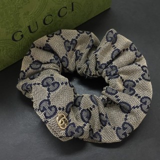 EGA GUCCI GG Logo Canvas Scrunchie Hair Accessory/9CE0514