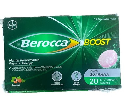 Berocca Boost With Guarana Effervescent 20 Tablets For Extra Boost of Energy