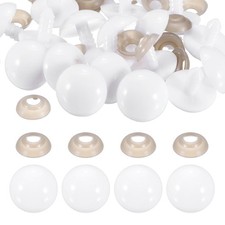 40 Pack 20mm White Plastic Safety Eyes Bulk with Washers for DIY Craft