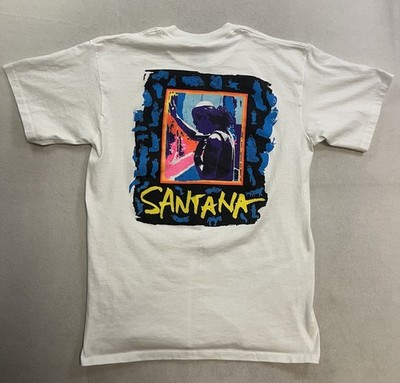 Vintage Carlos Santana Milagro Concert 1992 T-Shirt Men s XL White Single Stitch