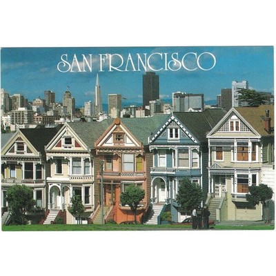 San Francisco California Victorian Homes Steiner Street from Alamo Park Postcard