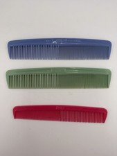 3 Vintage Goody Hair Combs Unbreakable Pink, Blue, Green.