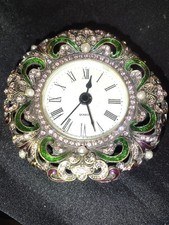 Vintage kleine Scrollwork Manteluhr von Shontek verziert
