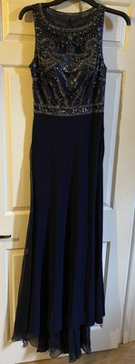 Glitzerndes Ballkleid Größe 8 blau lang