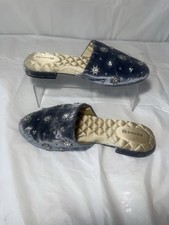 Birdies The Starling Grey Crystal Jewel Velvet Flat Loafers US 6.5 RARE