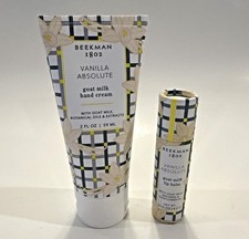 Beekman 1802 Goat Milk 2 oz Hand Cream Lip Balm Set Vanilla Absolute New