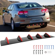 For Chevy Malibu Lower Bumper Lip Rear Diffuser Shark Fins Wing Spoiler Body Kit