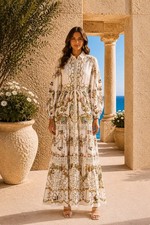 CAMILLA Dressing Room Drama Tiered Long Shirt Dress Size S RRP $795