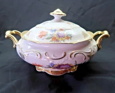 Vintage Schumann Bavaria Dresden Flower 1 Covered Casserole