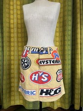 VINTAGE 90s HYSTERIC GLAMOUR Multicolor Novelty Print Cotton Denim Mini Skirt S