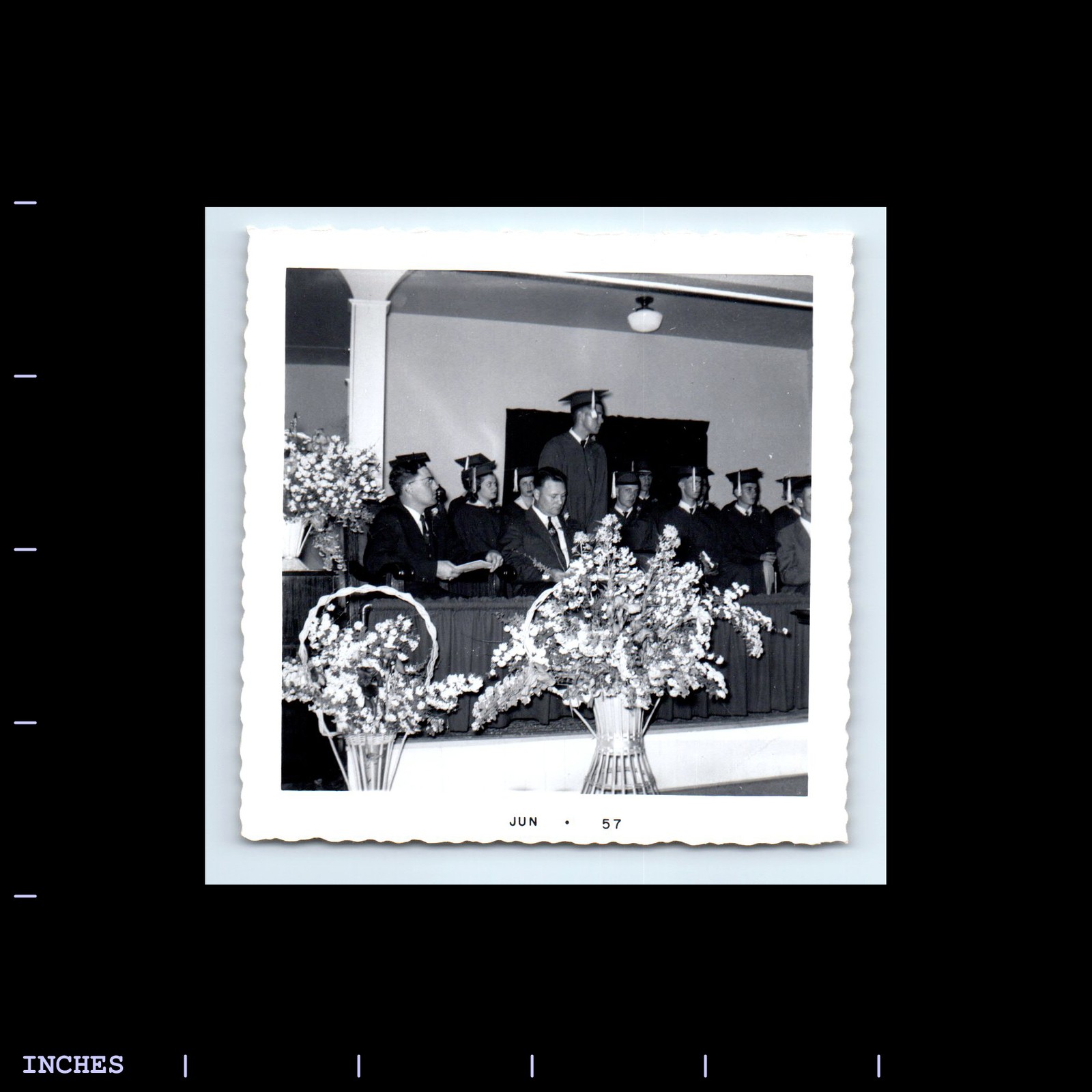 Vintage 1957 Graduation Cap and Gown Photo Men and Women