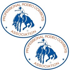 2 Pack Professional Rodeo Cowboys Prorodeo Prca 4 Inch Vinyl Sticker Decal Set