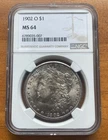 NGC MS-64 Toned ⭐️ 1902-O New Orleans Silver Morgan!