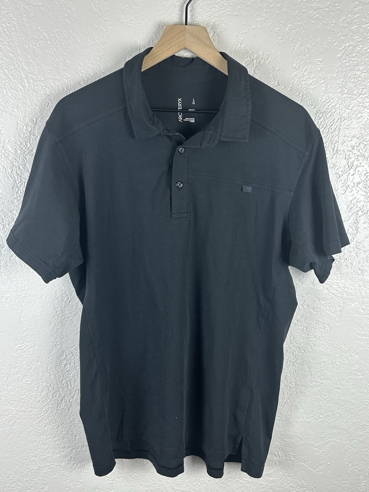 ARC'TERYX Polo Arcteryx uomo grande prigioniera performance elasticizzata nera manica corta outdoor