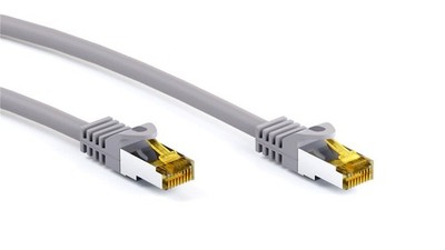 goobay 25m RJ45 Patchkabel CAT 6A S/FTP (PiMF), 500 MHz, mit CAT 7 Rohkabel, gra