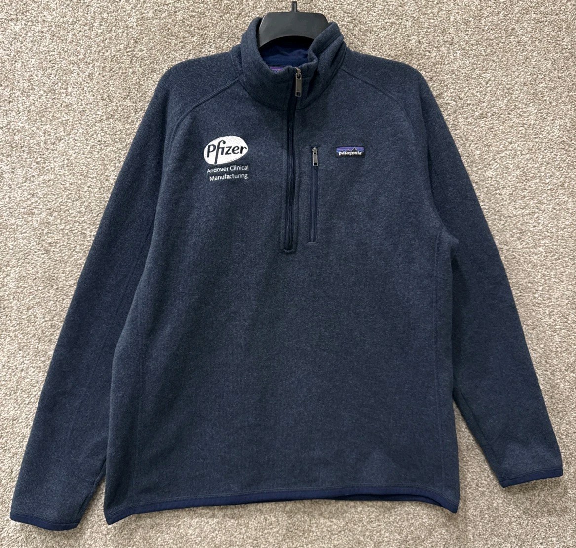 Patagonia Mens Size Large Blue Better Sweater 1/4 Zip Fleece
