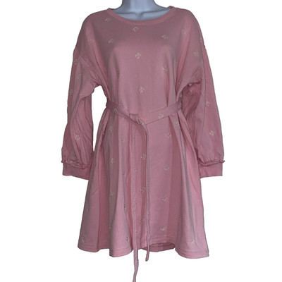 Draper James Cotton Dress Women's Medium Pink Embroidered