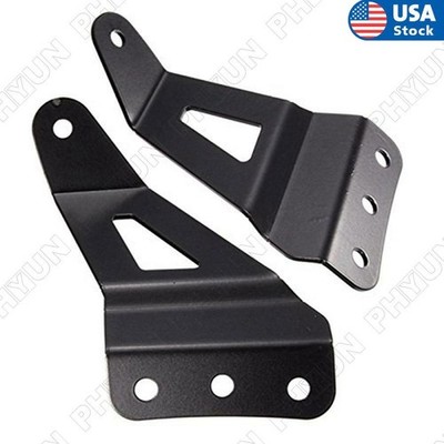 2x Black Steel Car Off-road Roof LED Light Strip Holders Light Bar Bracket Kit