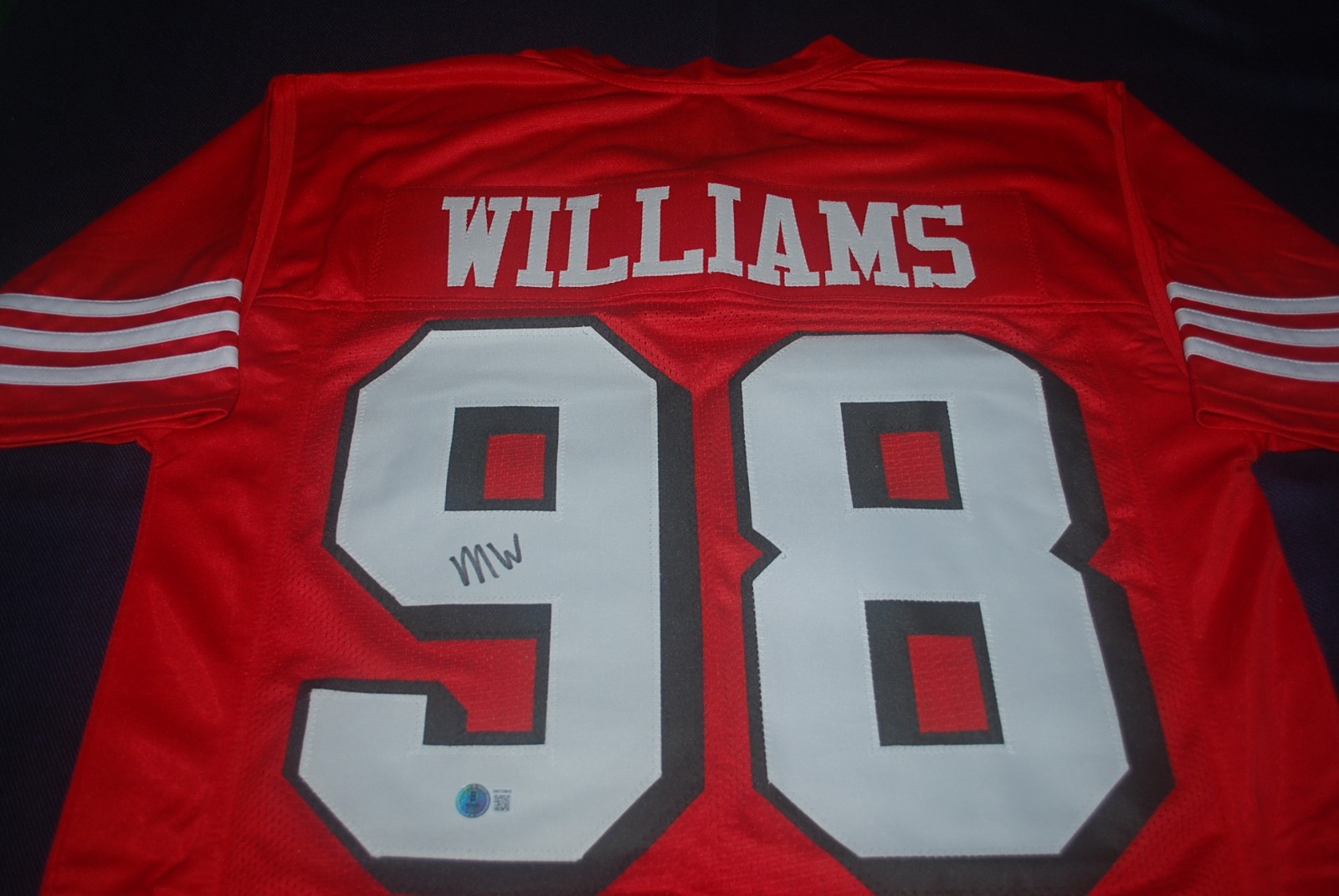 MYKEL WILLIAMS Autographed Signed San Francisco 49ers Jersey Beckett Witnessed COA 3W210642 