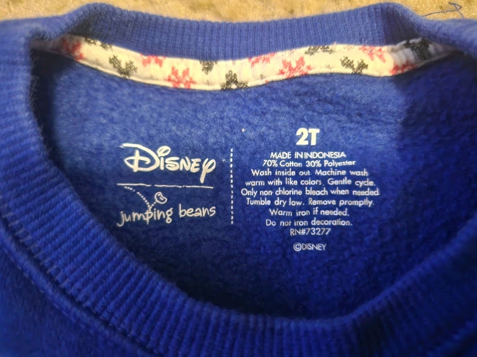 Sudadera Disney Niños 2T Mickey Mouse Azul Saltar Frijoles Navidad Vacaciones Y2K Foto 3 de 3