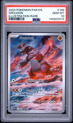 Pokemon Groudon Paradox Rift 199/182 Illustration Rare PSA 10 Gem Mint