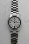 Seiko 5 Automatic 1980s Stainless Steel Day-Date 36mm White Grid Dial Vintage
