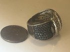 VTG Sterling Silver Black & White CZ Pave GOTHIC Cocktail Ring Size 6.5 9g — photo 7