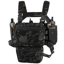 Chest Rig Molle Modular Micro Fight Chest Rigs Adjustable&Detachable with 5.56/7
