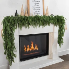 9 Ft Christmas Norfolk Pine Garlands Real Touch Artificial Greenery Garland R...