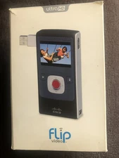Cisco Flip Video Black Silver 2" LCD 8GB Ultra HD Records 2 Hours Camcorder