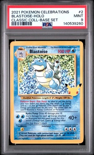 2021 POKEMON CELEBRATIONS CLASSIC COLL #2 BLASTOISE-HOLO PSA 9