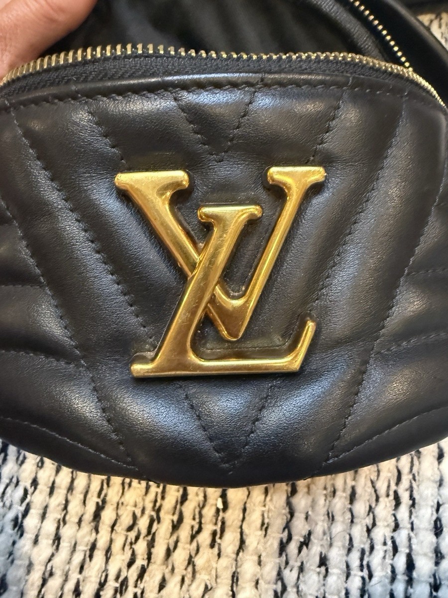Louis Vuitton New Wave Bumbag Black Leather Rainbow Zip Pull LV