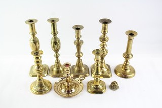 Vintage Brass Candlestick Holders Pairs Of Various Styles & Size Job Lot 3508g