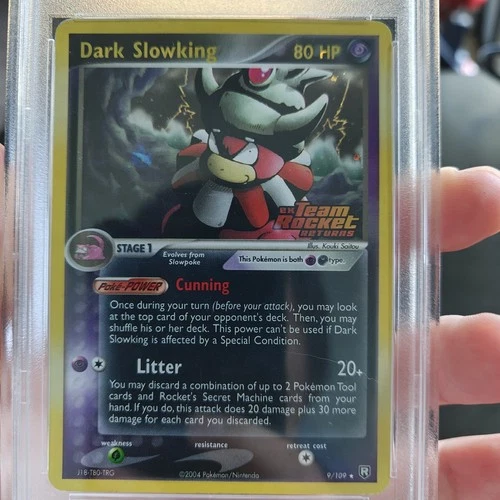 Pokemon tcg 2004 ex dark slowking tm rocket returns rev foil #9 PSA 8 NM stamped
