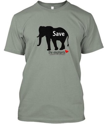 Save The Elephants Time T-Shirt Made in the USA Size S to 5XL