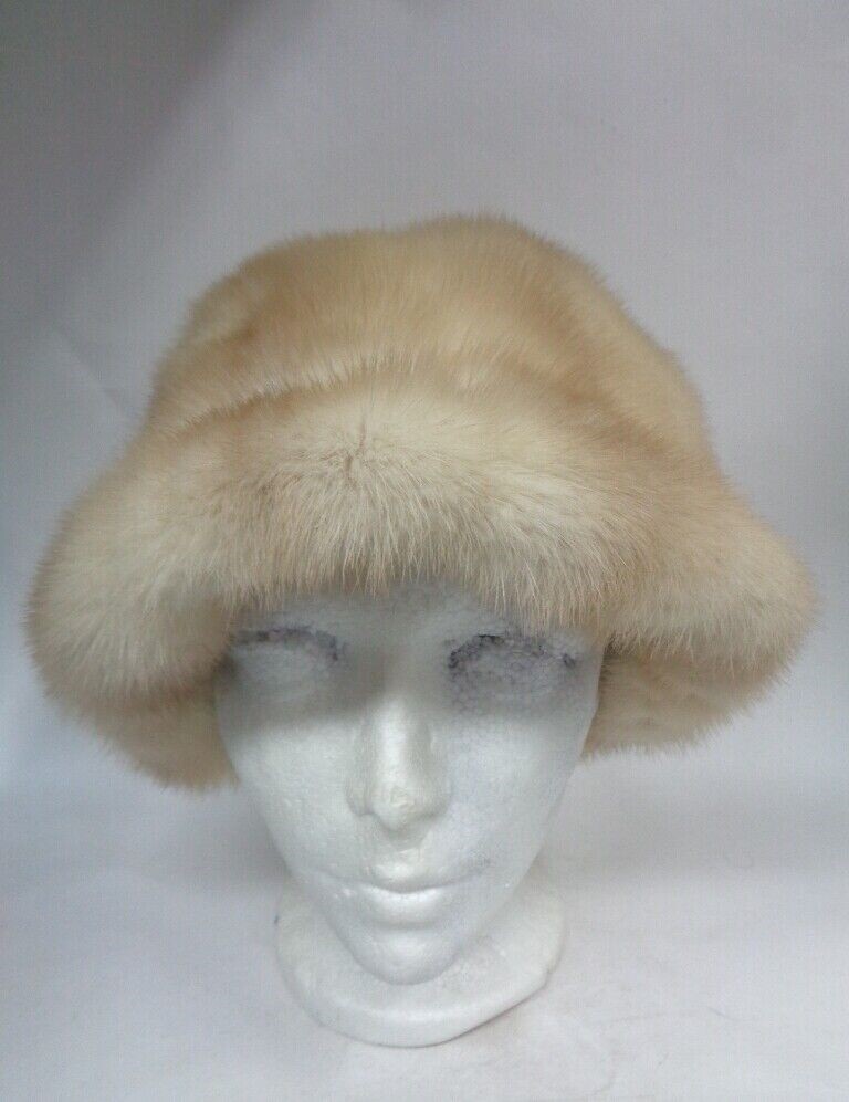 REFURBISHED NEW CANADIAN PEARL MINK FUR HAT CAP WOMEN WOMAN  display picture 2