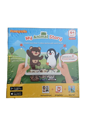 Funnyzzle Animal AR App Based Interactive 4D+ Words Flash Cards Kit STEM Toy