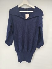 Womens Fashion Blue Sweater Dress Size S Long Sleeve