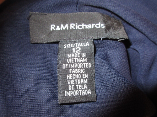 Traje de baño R&M R&M azul marino transparente poliéster Cubierta TúnicTopper Vestido Talla 12 - Imagen 7 de 9