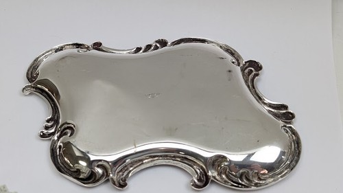 Vintage Antique Sterling Silver Crystal Glass Desk Inkwell Inkstand Tray Set - 第 4/6 張圖片